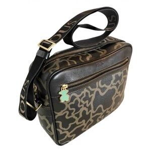 Tous Brown and Black Camouflage Men's Messenger Bag